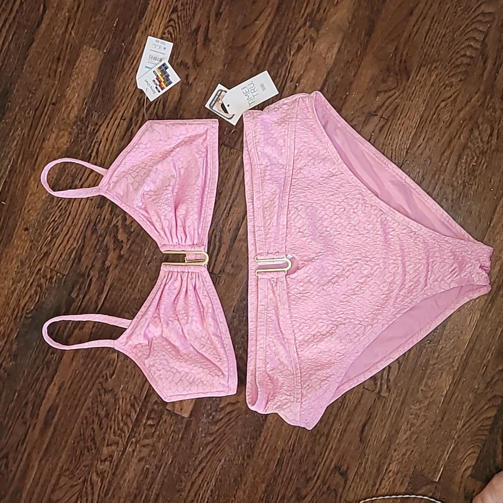 Plus Pink Bikini Gold Hardware NEW